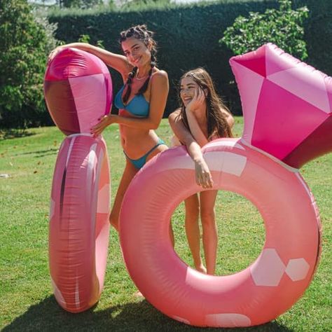 Pink Bachelorette Party Ideas, Bachelorette Party Pool Floats, Bahamas Bachelorette, Pink Pool Floats, Pjs And Prosecco, Ring Pool Float, Bachelorette Pool, Barbie Bachelorette, Bachelorette Pool Party