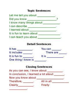 Teaching Sentence Writing, Closing Sentences, Teaching Sentences, Informative Writing, Sentence Frames, Third Grade Writing, 3rd Grade Writing, Expository Writing, Ela Writing