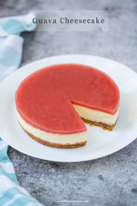 Strawberry Guava Cake, Guava Pie Recipes, Hawaiian Guava Cake Recipe, No Bake Guava Cheesecake, Guava Flan Recipe, Guava Curd Recipe, Guava Cheesecake Recipe, Guava Frosting, Guava Mousse Recipe