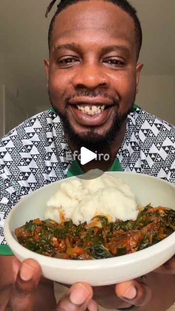 Ebenezer Odeniyi on Instagram: "EFO RIRO @veganezer

Ingredients:

- 500g spinach
- 250g mixed mushrooms
- 1 small onion, quartered
- 2 garlic cloves, halved
- 1 beef meat-free stock cube
- 1 tbsp all-purpose seasoning

Pepper Mix:
- 1 bell pepper
- 1 large onion, sliced
- 1 large tomato
- 1-2 scotch bonnets

Sauce:
- 2 tbsp veg oil 
- 1 large onion, sliced
- 1 vegetable stock cube
- 1 tsp nori flakes + 1 tsp mushroom powder 
- 2 tsp cayenne pepper
- 1 tsp black pepper
- 1/2 tsp salt
- 1/2 cup mushroom stock (reserved water from boiled mushrooms)
- Sprinkle of chilli flakes

Method:

1. Boil the mushrooms with other listed ingredients for 10 minutes. Reserve some water and drain, setting it aside.
2. Blend all the pepper mix ingredients until smooth.
3. Bring a pot of water to boil, add th Boiled Mushrooms, Spinach And Mushroom Recipes, Vegetarian Mushroom Recipes, Efo Riro, Meat Stock, Spinach And Mushroom, Moroccan Arabic, Mushroom Stock, Vegetable Stock Cubes