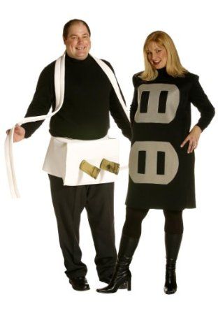 No Dana,  This one's out too!  it's just a little too  inappropriate!!!! Plug And Socket Costume, Geek Outfit, Funny Couple Costumes, Funny Couple Halloween Costumes, Halloween Parejas, Plus Size Costume, Plus Size Halloween Costume, Black Halloween Dress, Hallowen Costume