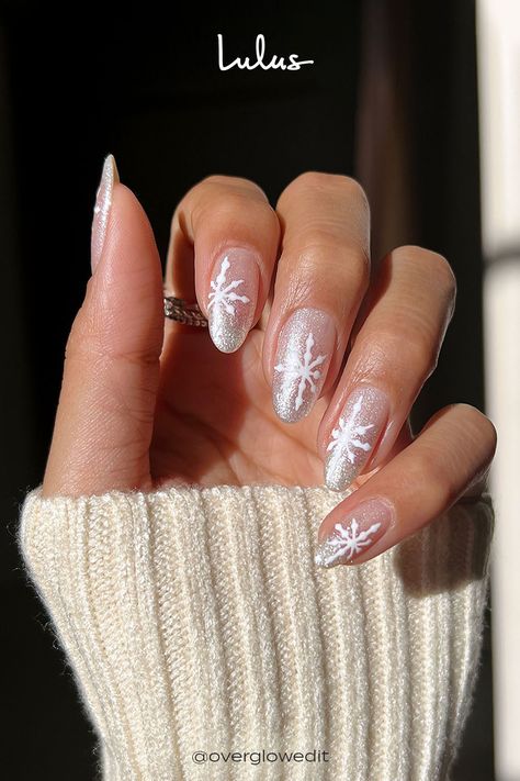 Do It Yourself Nails, Snowflake Nail Design, Emerald Nails, December Nails, Snowflake Nail Art, January Nails, Cute Nail Art Designs, Snowflake Nails, Winter Nail Art