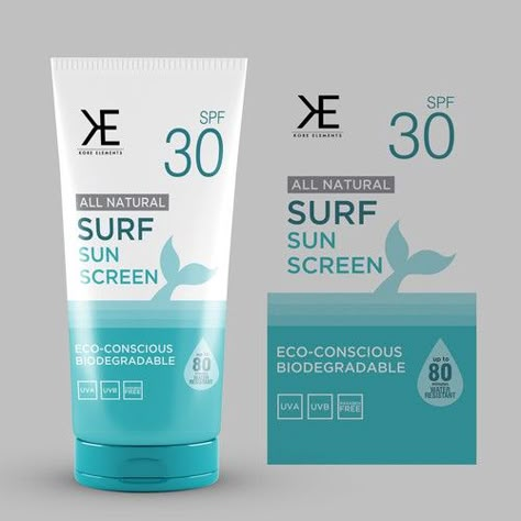 New sustainable sunscreen company needs surf style label | Product packaging contest | 99designs Sunscreen Label Design, Sunscreen Label, Sunscreen Packaging Design, Sunscreen Design, Sunscreen Packaging, Skincare Design, Custom Product Packaging, Medicine Packaging, Color Design Inspiration