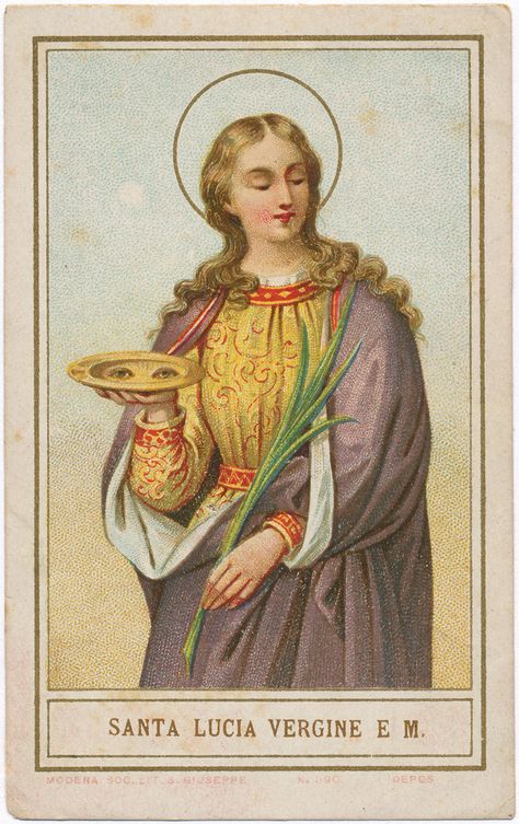 Santa Lucia Day, St Lucia Day, St Lucy, Saint Lucy, Friend Of God, Vintage Holy Cards, Life In Order, Medieval Paintings, Saint Lucia