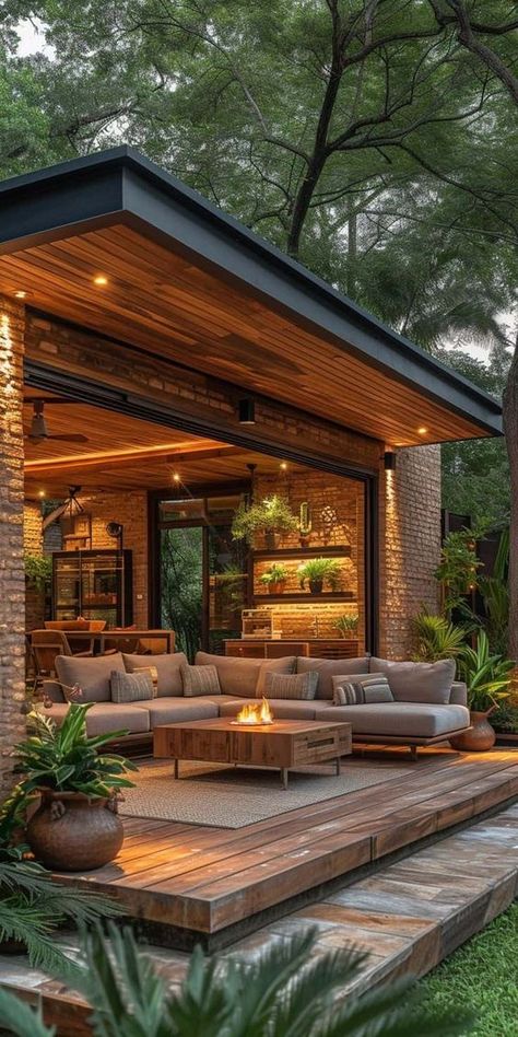 Home Garden Design, Backyard Garden Design, Outdoor Decor Backyard, Backyard Makeover, Backyard Patio Designs, Dream House Exterior, Backyard Oasis, Outdoor Rooms, Backyard Decor