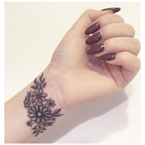 Wrist Band Tattoo, Wrist Tattoo Cover Up, Meaningful Wrist Tattoos, Wrist Tattoo Ideas, Catrina Tattoo, Henna Hand, Flower Wrist Tattoos, Band Tattoo Designs, Small Wrist Tattoos