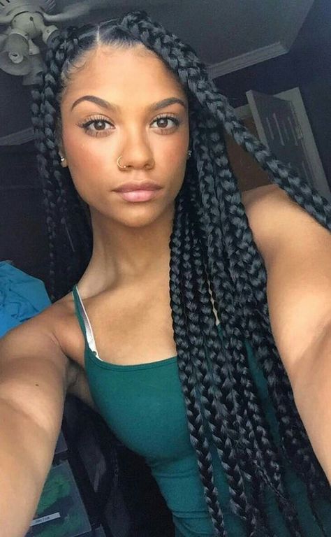 Jumbo Box Braids Styles, Trendy We Fryzurach, Big Box Braids, Blonde Box Braids, Makeup Tip, Jumbo Box Braids, Long Box Braids, Box Braids Styling, Girls Braids