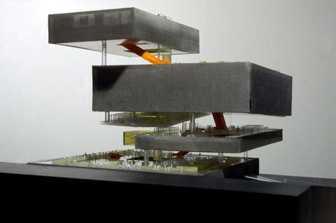 Oma Model, Oma Architecture, Seattle Library, Seattle Central Library, Floating Platform, Rem Koolhaas, Library Architecture, Architectural Model, Arch Model