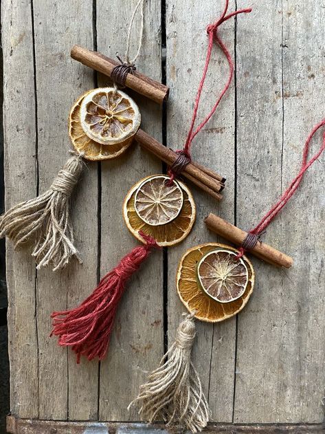 Handmade Natural Christmas Ornaments, Christmas Decoration From Nature, Natural Diy Christmas Ornaments, Crafting With Nature, Natural Christmas Tree Decorations Ideas, Handmade Autumn Decorations, Diy Christmas Decorations Natural, Christmas Tree Decorations Natural, Natural Christmas Tree Ornaments Diy