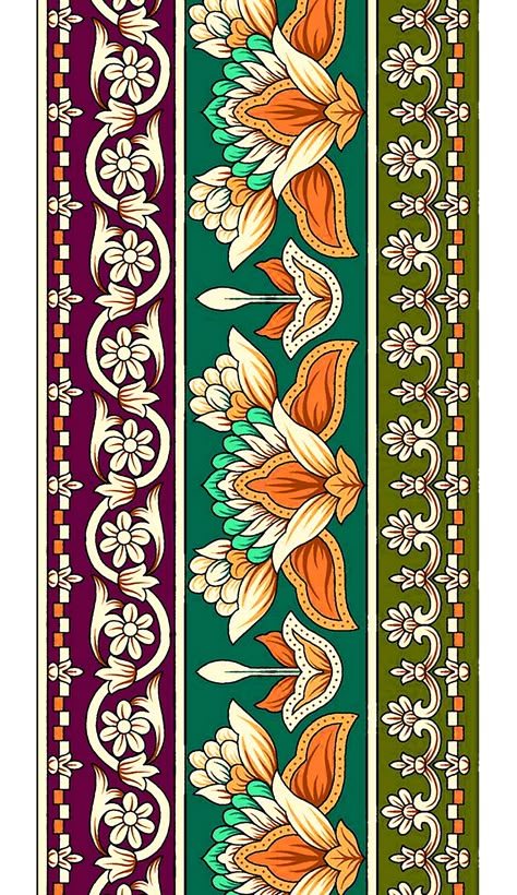 Hd Border Design, Digital Print Lace Border Design, Digital Lace Border Png, Textile Digital Border Design, Flower Lace Border, Digital Lace Border, Png Motifs, Realistic Flower Tattoo, Digital Saree