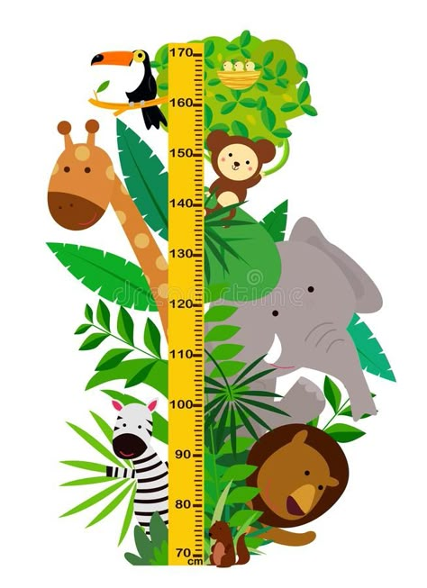 Diy Jungle Decorations, Growth Charts Diy, Preschool Designs, Jungle Decorations, Preschool Activities Printable, Preschool Decor, School Kids Crafts, Animal Cutouts, Baby Room Diy