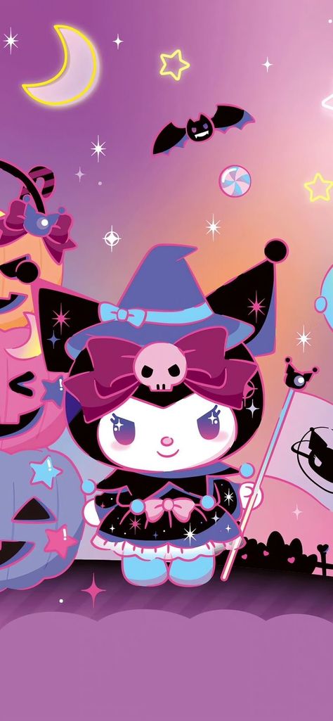 Kuromi And My Melody Laptop Wallpaper, Kuromi Fall Wallpaper, Halloween Cute Wallpaper Iphone, Kuromi Wallpaper Halloween, Koromiko Wallpaper, Kuromi Sanrio Wallpaper, Aesthetic Kuromi Wallpaper, Kuromi Halloween Wallpaper, Kuromi Phone Wallpaper