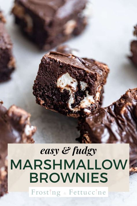 Marshmellow Brownie Easy, Brownies With Marshmallow Mixed In, Brownies With Marshmallow, Marshmallow Brownies, Dairy Free Brownies, Brownie Frosting, How To Make Marshmallows, Chocolate Fudge Frosting, Marshmallow Frosting