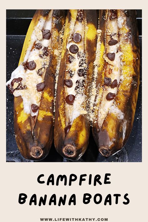 Are You Afraid of the Dark? Campfire Banana Boats + Giveaway - Life With Kathy Campfire Banana Boats, Campfire Bananas, Campfire Smores, Banana Boats, Candy Ice Cream, Sugar Spice And Everything Nice, Banana Chocolate, Afraid Of The Dark, Sweet Escape