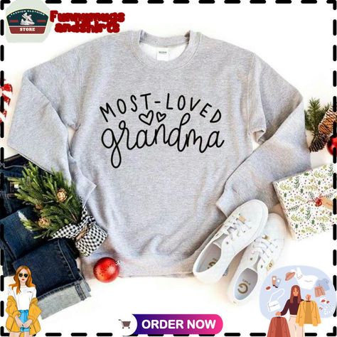 Most Loved Grandma, Grandma Sweatshirt, Grandma Shirt, Grandma Shirt Sweater My favorite people call me Grandma, Gift for Grandma, Nana Gift, christmas gift for her, christmas gift ideas 2019, unisex shirt, plus size shirt FunnymugsandShirts Christmas Gifts. Elevate your tea time with our elegant mug featuring a delicate floral pattern, combining sophistication and warmth in every sip. #nana gift #gift ideas #us size #favorite people #christmas gift #christmas #grandma #plus size #Mugs #Funnymugsandshirts Cat Tee Shirts, Grandma Sweatshirt, My Favorite People Call Me, Plus Size Shirt, Funny Christmas Sweaters, Grandma Shirt, Mom Hoodies, Club Sweatshirts, Grandma Shirts