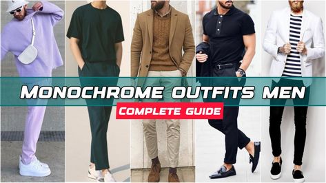 Tonal dressing Monochrome Mens Fashion, Monochrome Outfit For Men, Men Monochrome Outfit Casual, Monochrome Outfit Men Formal, Monochrome Outfit Men Black White, Men’s Monochrome Outfits, Monochrome Outfit Men, Tops For Men, Style Rules