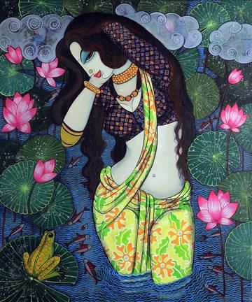 Modern Indian Art, Indian Artwork, Indian Art Gallery, Hampi, Madhubani Art, Deco Originale, Hur Man Målar, Indian Folk Art, Madhubani Painting