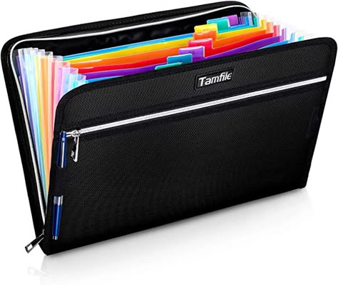 Amazon.com: Fireproof Safe Waterproof Accordion File Bag Folder Expanding Filing Folder with 14 Multicolored Pockets, A4 Letter Size, Document Organizer Holder and Color Labels /2 Zipper (Black 14.3" x 9.8") : Everything Else Document File Folder, Fireproof Safe, Accordion Folder, Document Organizer, Packing List For Cruise, Folder Organization, File Organizer, File Organiser, Document Folder