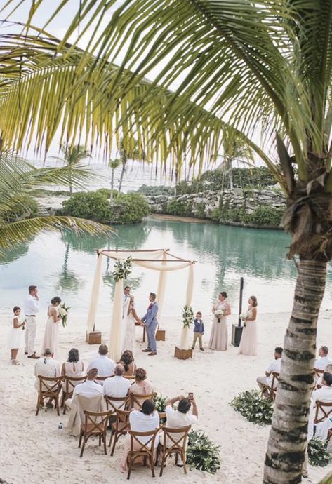 Small Beach Wedding Aesthetic, Tiny Beach Wedding, Beachy Wedding Decor, Beach Wedding Setup, Mauritius Wedding, Mexico Beach Wedding, Destination Wedding Cost, Small Beach Weddings, Art For Walls