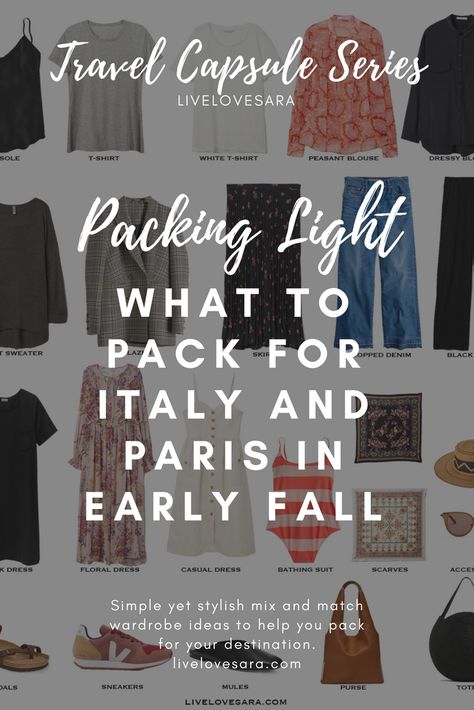 Europe Carry On Packing Fall, Outfits For Europe Fall 2023, One Month Europe Packing List, Travel Capsule Wardrobe Europe September, Packing For Provence In Fall, Italy Capsule Wardrobe Autumn, Travel Capsules Fall, Travel Capsule Wardrobe Italy, Travel Capsule Wardrobe Fall Paris