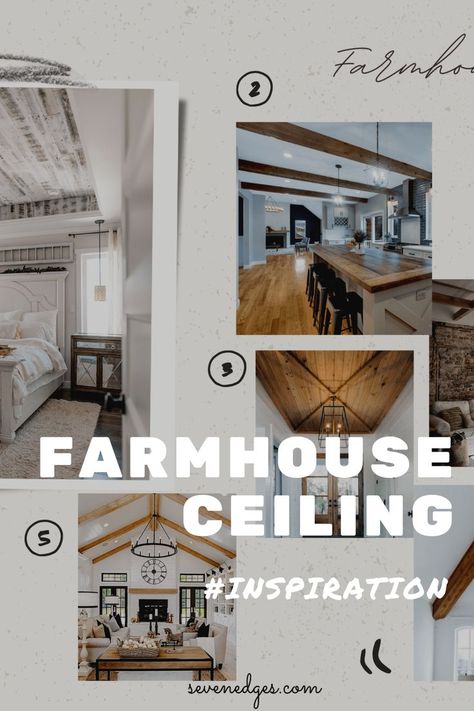 Whether you like beams, lamps or chandeliers, here are few amazing easy ideas to make your ceiling more appealing and transform your house to a farmhouse décor. *** #FarmhouseCeiling #FarmhouseCeilingIdeas #FarmhouseCeilingLight #ModernFarmhouseCeiling #ModernCeilingIdeas #RusticCeilingIdeas Take your creativity to the next level and give your house a farmhouse look by using these amazing ceiling ideas. Celling Design Farmhouse, Modern Rustic Farmhouse Kitchen Ceiling Lights, Modern Farmhouse Ceiling, Farmhouse Crown Molding Ceilings Wood, Farmhouse Ceiling Ideas, Kitchen With Beam, False Beams Ceilings Diy Wood, Exposed Wood Beams Living Room Pendant Lights & Chandeliers, Green Chandeliers