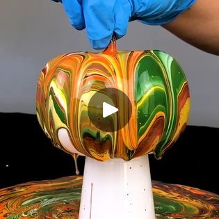 467K views · 4.2K reactions | Acrylic Pour on a Pumpkin Over a Pumpkin | pumpkin | Here's a double dose of an acrylic pour on a pumpkin with FALL colors :) | By Mixed Media Girl | Facebook Resin Pumpkin Diy, Pumpkin Pour Painting Ideas, Pumpkin Pour Painting, Acrylic Pour Pumpkin, Acrylic Paint Pour Pumpkin, Fall Pics, Pumpkin Pumpkin, Kid Projects, Paint Pouring