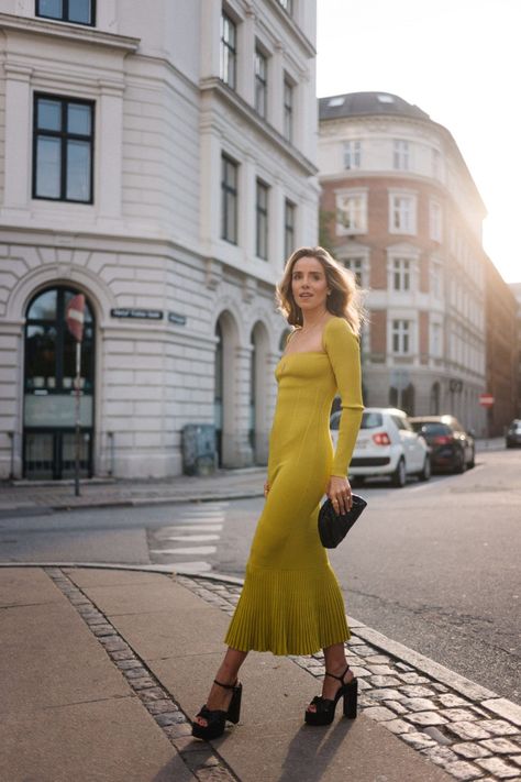 Midi Dress Fall Outfit, Julia Berolzheimer Fall, Julia Berolzheimer Outfits, Personal Color Palette, Wedding Guest Fashion, Autumn Celebration, Wedding Guest Outfit Fall, Blue Autumn, Julia Berolzheimer