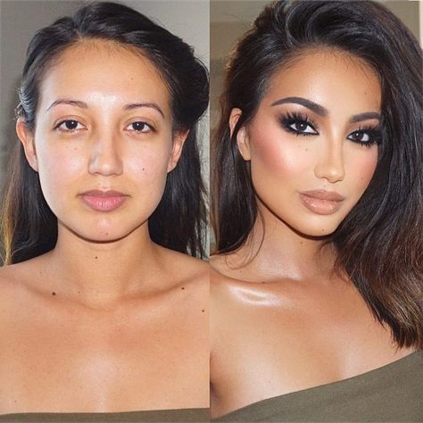 Before and After Makeup Transformation 20 photos Make Up Diy, Glowing Radiant Skin, Makeup Before And After, Power Of Makeup, Smink Inspiration, Luscious Hair, Pinterest Makeup, Makijaż Smokey Eye, Braut Make-up