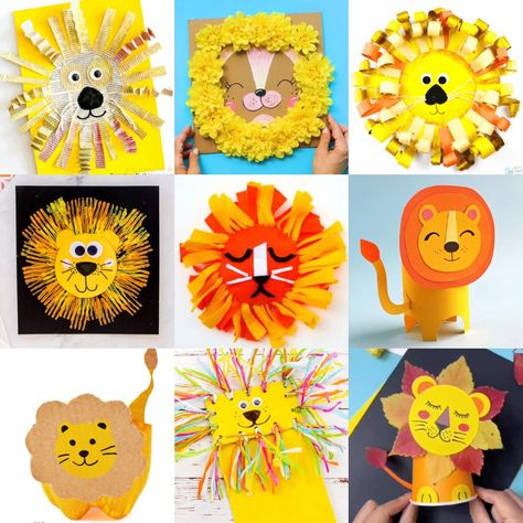 Get ready for some wild crafting adventures! From masks to puppets, there is something for everyone on this list of 25+ lion crafts for kids. Lion Crafts For Kids, Lion King Crafts, Lions For Kids, Origami Lion, Wild Crafting, Pasta Crafts, Production Ideas, Lion Craft, Coloring For Adults