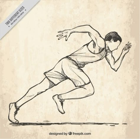 Running Sketch Reference, Running Art Illustration, Athletic Drawing, Track Drawings, Running Side View, Runner Sketch, Running Sketch, Track Drawing, Runner Drawing