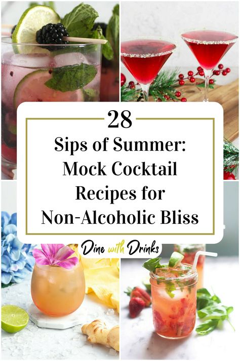 Collage of 4 mock cocktails. Mock Cocktails, Best Mocktails, Refreshing Mocktail, Alcohol Free Cocktails, Best Macaroni Salad, Beverage Bar, Mocktail Recipes, Fabulous Quotes, Summer Foods