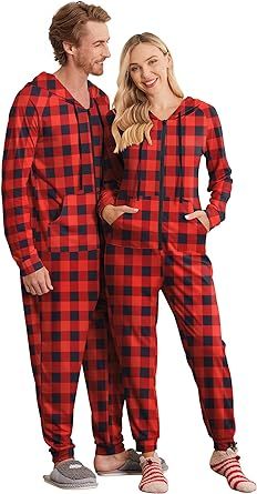 Onesie For Couples, Matching Onesies For Couples, Couples Onesies, Reindeer Onesie, Matching Onesies, Adult Onesie Pajamas, Cute Family Photos, Christmas Onesie, Jumpsuit With Pockets