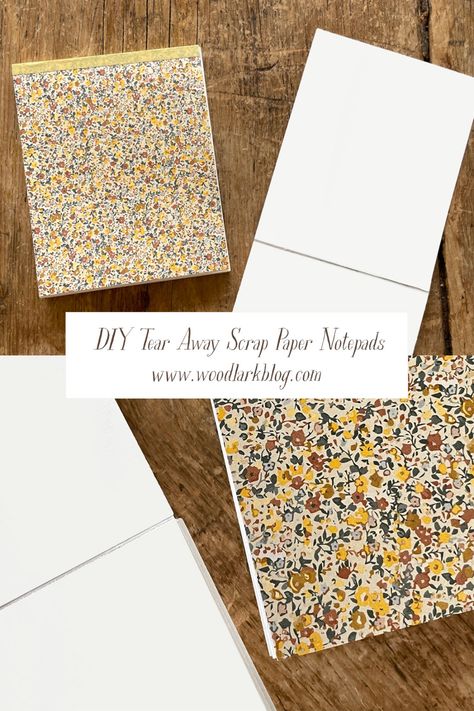 DIY Tear Away Recycled Paper Notepads - Woodlark Blog Diy Booklet Ideas, Diy Notepad, Diy Booklet, Diy Note Pad, Notepad Diy, Diy Glue, Loose Leaf Paper, Postcard Book, School Glue