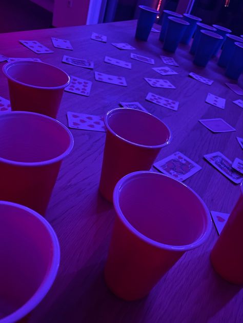 Beerpong aesthetic, party aesthetic, neon lights, blue aesthetic, red aesthetic, game aesthetic, cards aesthetic, beerpong table, beerpong table design, beerpong snapchat, party ideas, valentine party, party themes, friends aesthetic, games to play with friends Party Game Aesthetic, Red Cups Party Aesthetic, Red Light Party, Aesthetic Games To Play, Beerpong Table, Game Night Aesthetic, Aesthetic Neon Lights, Snapchat Party, Red Cup Party