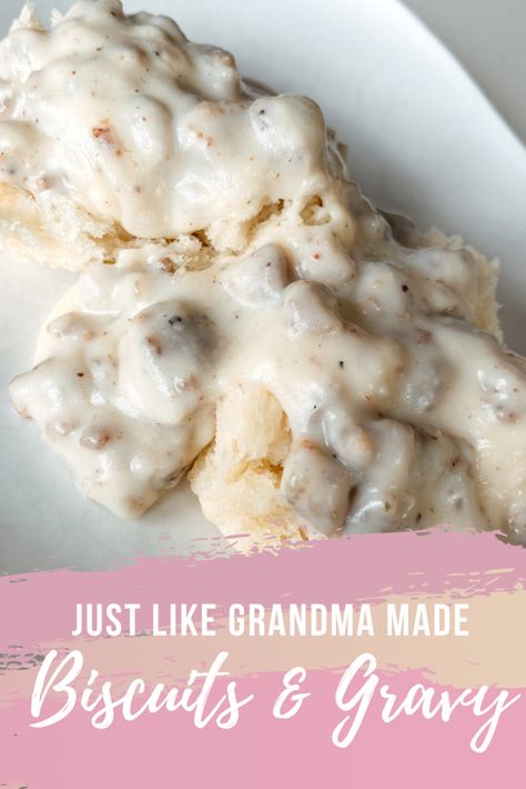 Breakfast Popovers, Family Weekend Breakfast, Grand Biscuit Recipes, Country Gravy Recipe, Breakfast Gravy, Gravy Biscuits, Biscuits And Gravy Recipe, Homemade Dumplings Recipe, Best Biscuits And Gravy