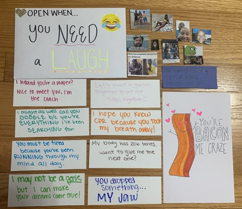 #openwhenletters Cute Ways To Ask Someone Out Girlfriends Creative, For When You Feel Letters, Open When Ideas For Best Friend, Open When Letters For Best Friend What To Put In, Open When Cards Ideas, Open When You Are Happy, Open When Cards For Best Friend, Open When Your Bored, Open When You Need A Laugh