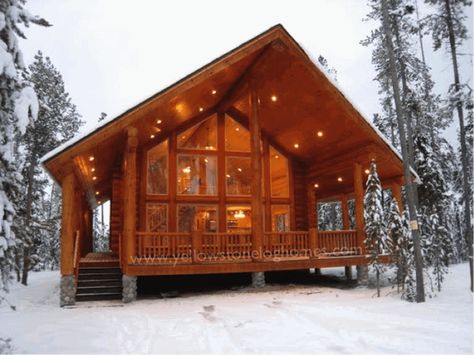 Prefab Log Cabins, Cabin In The Snow, Farm Cabin, Cabin Style Homes, Modern Log Cabins, Small Log Cabin, Rustic Log Cabin, Log Cabin Kits, Prefab Cabins