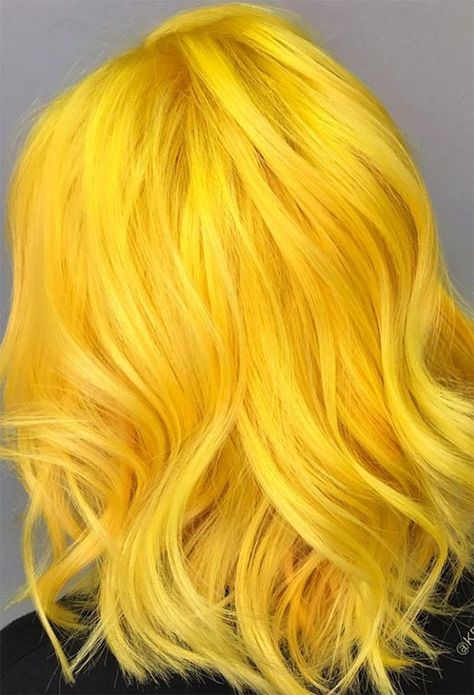 Yellow Hair Aesthetic, Short Yellow Hair, Yellow Hair Dye, Yellow Blonde Hair, Yellow Hair Color, Hair Yellow, Swatch Book, Yellow Blonde, Vivid Hair Color