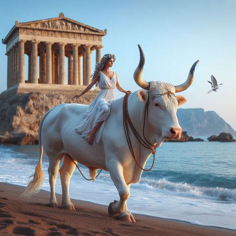 Zeus and Europa: A Mythological Love Story Europa And Zeus, Europa Greek Mythology, Io Greek Mythology, Europa Mythology, Goddess Taurus, Love In Greek, Legacy Of Love, Greek Goddesses, Rpg World