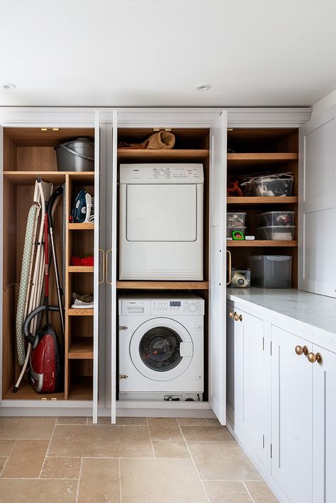 See more photos, bespoke design details, measurements and client quotes about this gorgeous bespoke kitchen and utility room in Marden. #herringbonekitchens #bespokekitchens #bespokecabinetry #kitchenextension #kitchenreno #kitchenrefurb #kitchendesign #kitchenideas #paintedkitchen #bespokeutility #utilityroom #utilityideas Scandinavian Utility Room, Utility Room Bar Ideas, Utility Room Cupboard Storage, Study Utility Room, Built In Utility Room, Utility Room Kitchen, U Shaped Utility Room, Utility Room Floor To Ceiling Cupboards, One Wall Utility Room