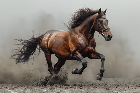 Galloping Brown Horse in Hurufia Style Horse Dynamic Pose, Paint Horse Photography, Horse Poses, Horses Galloping, Horse Photography Poses, Big Cats Photography, Horses Photography, Tiger Images, Inspirational Digital Art