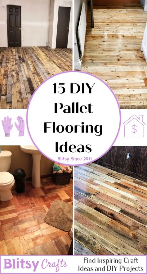 Pallet Floors Diy, Diy Pallet Floor, Cheap Easy Flooring Ideas Diy, Diy Bedroom Flooring Ideas Cheap, Pallet Board Flooring, Diy Pallet Flooring Indoors, Pallet Wood Floor, Cheap Wood Flooring Ideas, Pallet Wood Floors Diy