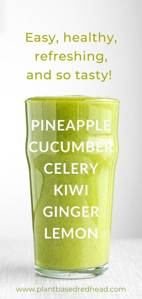 This easy pineapple cucumber smoothie also has ginger, lemon, and celery inside. It's not only a healthy combination and good to cleanse or detox, but also refreshing and so good! Pineapple Cucumber Smoothie, Vitamix Healthy Recipes, Green Smoothie Recipes Healthy, Ginger Smoothie Recipes, Celery Smoothie, Pineapple Cucumber, Smoothie Popsicles, Cucumber Smoothie, Healthy Juicer Recipes