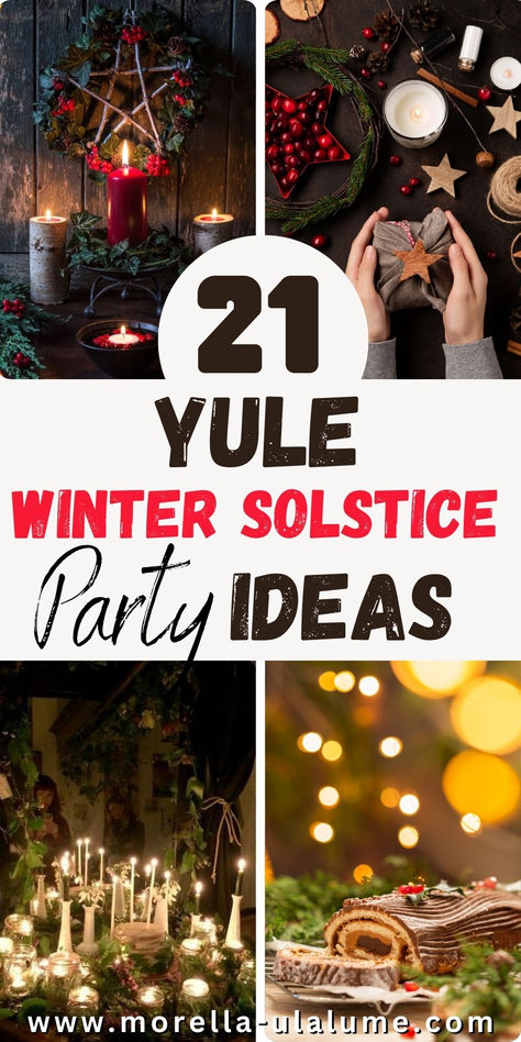 Celebrate the Winter Solstice with these 11 inspiring ideas for Yule! 🌲 Dive into Yule traditions and discover the meaning behind this ancient pagan celebration. From creating a Yule altar and decorating a Yule tree to crafting your own Yule wreath and ornaments, embrace the dark Christmas aesthetic with beautiful Yule decorations. Click to explore Yule crafts, rituals, and ways to honor the season with a traditional Yule log and more! Winter Solstice Gathering, Viking Yule Traditions, Solstice Celebration Winter, Yule Log Traditional Winter Solstice, Celebrating Yule Winter Solstice, 12 Days Of Yule Activities, Solstice Party Winter, Yule Log Ideas, Pagan Yule Log