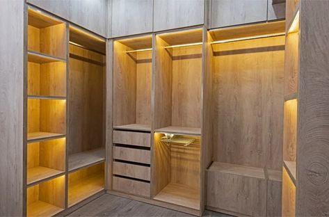 The 33 Best Closet Lighting Ideas 12 Pantry Lighting, Organizing Walk In Closet, Closet Factory, Led Closet Light, Walking Closet, Wardrobe Lighting, Reach In Closet, Simple Closet, California Closets