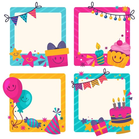 Free Vector | Drawn birthday collage frame collection Birthday Collage Frame, Birthday Board Classroom, 79th Birthday, Cute Scrapbooks, Classroom Birthday, Birthday Collage, Collage Frame, Happy Birthday Frame, Birthday Clipart