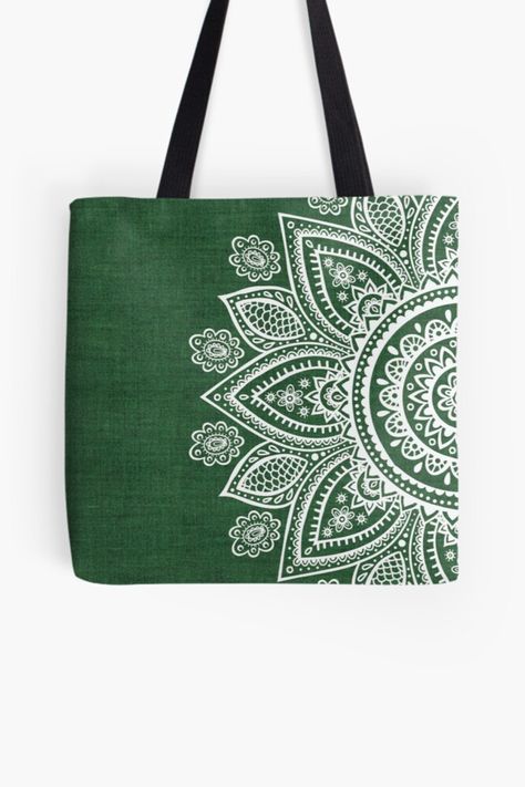 Elevate your style with our "Elegant Green Floral Harmony" Tote Bag — a perfect blend of sophistication and nature-inspired beauty. 🌼 The intricate floral mandala design in calming green tones adds a touch of serenity to your everyday carry.

#ToteBag #FashionAccessories #GreenFloralDesign #ElegantStyle #NatureInspiredFashion #ChicTotes #EverydayCarry Floral Mandala Design, Mandela Designs, Mandala Tote Bag, Nature Inspired Fashion, Floral Mandala, Trendy Tote Bags, Eco Friendly Bags, Green Tones, Fabric Paint