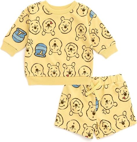 Amazon.com: Disney Winnie the Pooh Toddler Boys French Terry Sweatshirt and Bike Shorts Yellow 2T: Clothing, Shoes & Jewelry Winnie The Pooh Outfit, Lion King Toys, Slinky Dog, Disney With A Toddler, Disney Toddler, Disney Outfit, Disney Fairies, Colorful Artwork, Buzz Lightyear