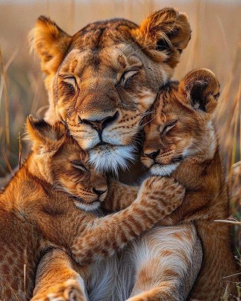 Lioness And Cubs, Regard Animal, Regnul Animal, Lion Cubs, Lion Family, Lion Photography, Lions Photos, Wild Animals Pictures, Lion Images