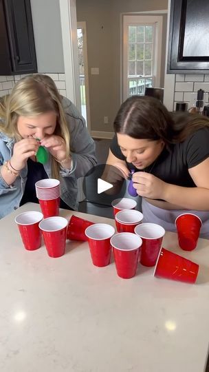 30K views · 277 reactions | Red Solo Cup Balloon #challenge #games | Mabe In America | Mabe In America · Original audio Solo Cup Balloon Game, Balloon Cup Challenge, Homemade Party Games, Red Cup Christmas Games, Solo Cup Games For Kids, Red Cup Games, Christmas Solo Cup Game, Minute To Win It Games For Families, Cup Games For Parties